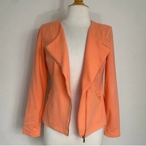 3/$25 Target Mossimo Women's Orange Ponte Zip Moto Jacket Size Small Streetwear
